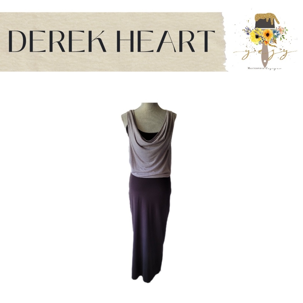 DEREK HEART SMALL Black/Gray Sleeveless Maxi Dress